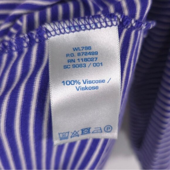 Boden‎ PORTUGAL MADE Scoop Striped Viscose Jersey Knit Top Pleated WL796 Size 12 - Picture 6 of 7